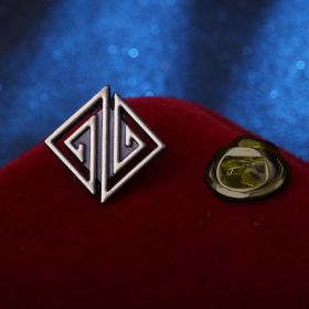 Men's Fashion Simple Three-pronged Five-pointed Star Shirt Brooch (Option: Bronze Square)