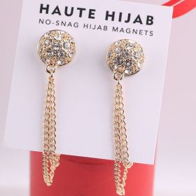Magnet Buckle Women's Brooch Anti-lost Buckle Chain (Option: KC gold white diamond one)