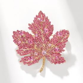 Fashionable And Elegant Blue Gradient Maple Leaf Brooch (Color: Pink)