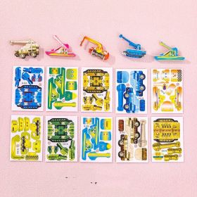 Cartoon Dinosaur 3D Puzzle Model Children DIY Handmade (Option: Tank Puzzle Random One)