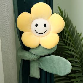 Cotton Flower Long Pillow Huge Funny Big Flower Cute Tulip Curtain Buckle Ins Style Tulip Cartoon Flower (Option: Yellow Flower-95cm)