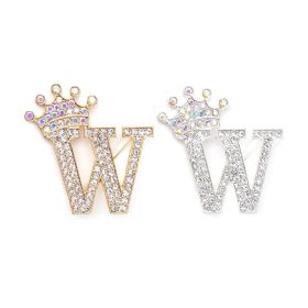 Fashion English Letter Brooch Creative Clothing Accessories (Option: Silver-W)