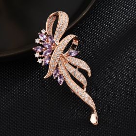 European And American High-grade Large Pin Brooch (Option: Rose gold)