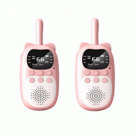 Walkie-Talkie 3KM Wireless Handheld USB Charging Parent-child Interaction Toys Gift (Option: Two Pink One Pair Package)