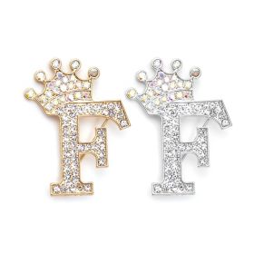 Fashion English Letter Brooch Creative Clothing Accessories (Option: Gold-F)