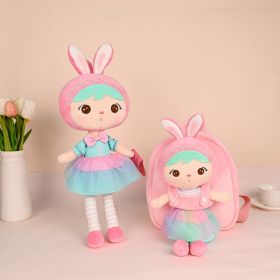 Cute Plush Bunny Easter Doll (Option: Rainbow Skirt Doll Schoolbag-13)