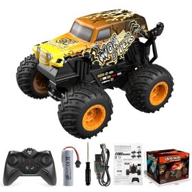 Music Light Remote Control 360 Degrees Rotary Dinosaur Head Shark Head Children's Toy Car (Option: T200 Yellow-120)