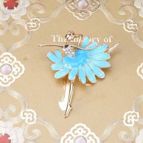 New Alloy Ballet Girl Brooch Accessories (Color: Blue)