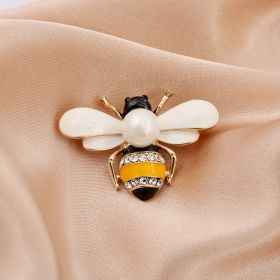 Cartoon Cute Bee Zircon Diamond Pearl Brooch (Option: 4style)