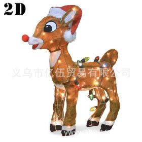 New Christmas Dog Lighting Chain Courtyard Decoration LED Lights Christmas Scene Layout Decoration Ornaments (Option: Christmas Deer)