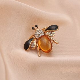 Cartoon Cute Bee Zircon Diamond Pearl Brooch (Option: 1style)