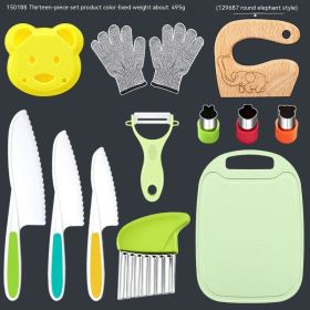 Children's Anti-cutting Gloves Cutting Board Fruit Knife (Option: 150188 Suit)