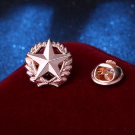 Men's Fashion Simple Three-pronged Five-pointed Star Shirt Brooch (Option: Gold Five Pointed Star)