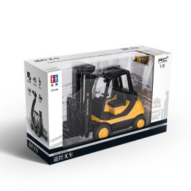 Remote Control Engineering Vehicle Lifting Forklift Simulation Electric Toy (Color: Orange)