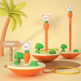 TUmbler Animal Rainbow Ring Baby Early Education Puzzle 3-6 Years Old Parent-child Interaction Toys (Option: Rabbit Style 9 Rings)
