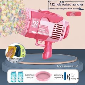 Bubble Machine Electric Children's Toy Stand (Color: Pink)
