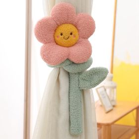 Cotton Flower Long Pillow Huge Funny Big Flower Cute Tulip Curtain Buckle Ins Style Tulip Cartoon Flower (Option: Pink And Yellow-100cm)