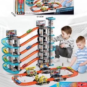 Track Toys Children's Large Ejection Parking Lot Plastic Toys (Option: Rail Car 152 Pieces)