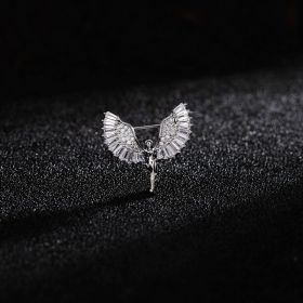 Angel Brooch Temperament Corsage Neckline Small Pin Fixed Clothes Chest Anti-light Buckle Artifact (Color: Silver)