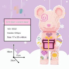 Violent Bear Building Blocks Toy Decoration Trend Creative (Option: Pink Bear Gift)