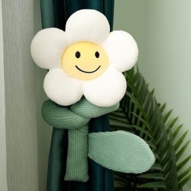 Cotton Flower Long Pillow Huge Funny Big Flower Cute Tulip Curtain Buckle Ins Style Tulip Cartoon Flower (Option: White Flower-95cm)