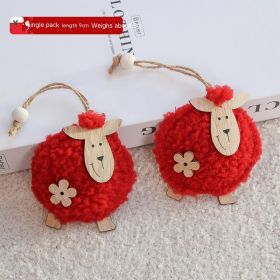 Material Ankle Bite Christmas Poison Pendant (Option: Wool Mianyang Red)
