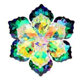 Crystal Flower Pin Handmade Corsage (Color: Green)