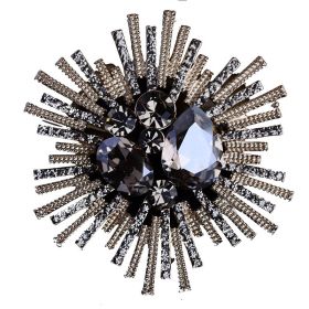 Women's Fashionable Airy Faux Gemstone Brooch (Color: Grey)