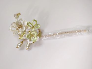Non-legacy Flower-wrapped Hairpin Finished Product Creative Antique Hair Plate Handmade Jewelry Hanfu Cheongsam Ming Brooch (Option: Photo color-Brooch)