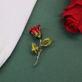 Three-dimensional Rose Flower Rhindiamond-style Brooch Anti-glitter Buckle French Accessories (Option: Little Princes Rose)
