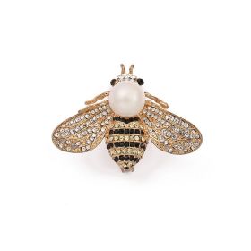 Cartoon Cute Bee Zircon Diamond Pearl Brooch (Option: 12style)