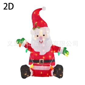 New Christmas Dog Lighting Chain Courtyard Decoration LED Lights Christmas Scene Layout Decoration Ornaments (Option: Santa Claus 2)
