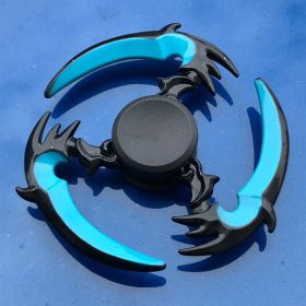 Retro Metal Alloy King Eating Chicken Fingertip Gyro (Option: White And Blue Death Style)