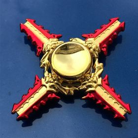 Retro Metal Alloy King Eating Chicken Fingertip Gyro (Option: Cao Cao Duolong)