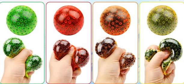 Stress Relief Ball Squeezing Toy TPR Soft Rubber Slow Rebound Vent Ball (Option: 6cm Frog Soft Bubble Bead Ball)