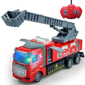 Children's Wireless Remote-control Automobile Electric Jeep Toy (Option: Aerial Ladder Fire Truck)