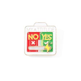Mood Conversion Metal Brooch Sliding Personality Social Power (Color: White)