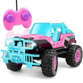 Children's Wireless Remote-control Automobile Electric Jeep Toy (Option: Pink Jeep Without Battery)