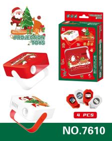 Christmas Atmosphere Props Projection Lamp Children's Toys (Option: White 4 Christmas Cards-Opp Bags)