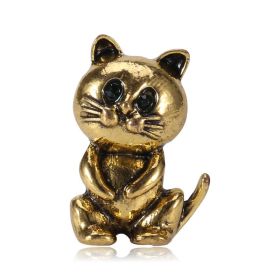 Vintage And Versatile Alloy With Diamond Animal Brooch (Color: Gold)