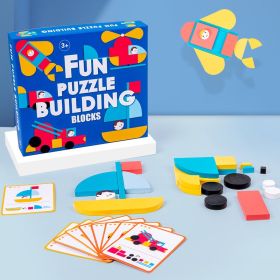 Wooden Children's Puzzle Cognitive Puzzle Early Educational Building Block Toys (Option: Fun Puzzle Blocks)