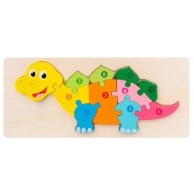 3-year-old Children's Three-dimensional Puzzle Cartoon 3D Buckle (Option: Stegosaurus)