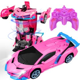 Children's Wireless Remote-control Automobile Electric Jeep Toy (Option: Pink Transformer)