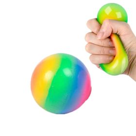 Stress Relief Ball Squeezing Toy TPR Soft Rubber Slow Rebound Vent Ball (Option: Rainbow Flour Ball)