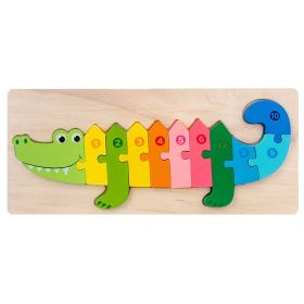 3-year-old Children's Three-dimensional Puzzle Cartoon 3D Buckle (Option: Crocodile)
