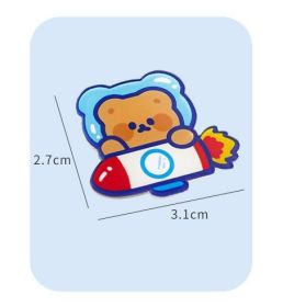 Cartoon Acrylic Brooch Cute Decorative Accessories (Option: The bear rocket)