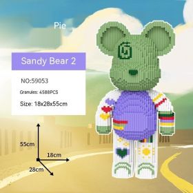 Violent Bear Building Blocks Toy Decoration Trend Creative (Option: Green Bear)