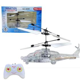 Induction Luminous Transparent Gesture Suspension Helicopter (Option: Accelerated Remote Control)