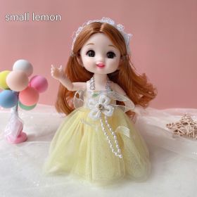 Wedding Doll Princess Dress-up Multi-joint Doll Girl Children's Toy (Option: lemon-Clothes Baby)