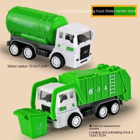 Children's Inertia Garbage Sorting Bucket And Sanitation Water Tank Truck (Option: Unloading and tank)